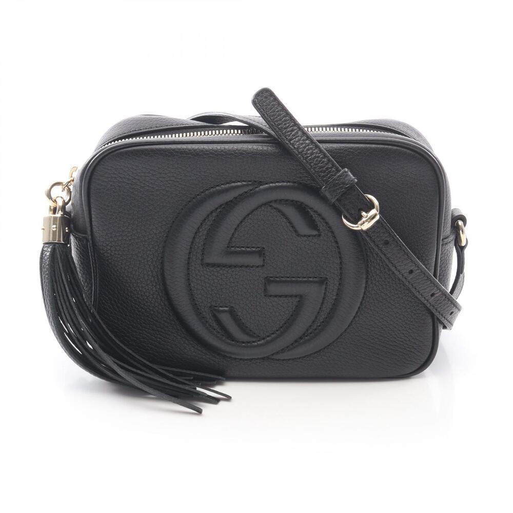 Gucci Soho Disco Bag Interlocking GG Shoulder Leather Black